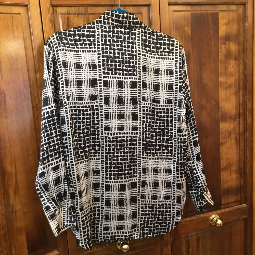 Cache Button Down Silk Shirt, Size P - image 3